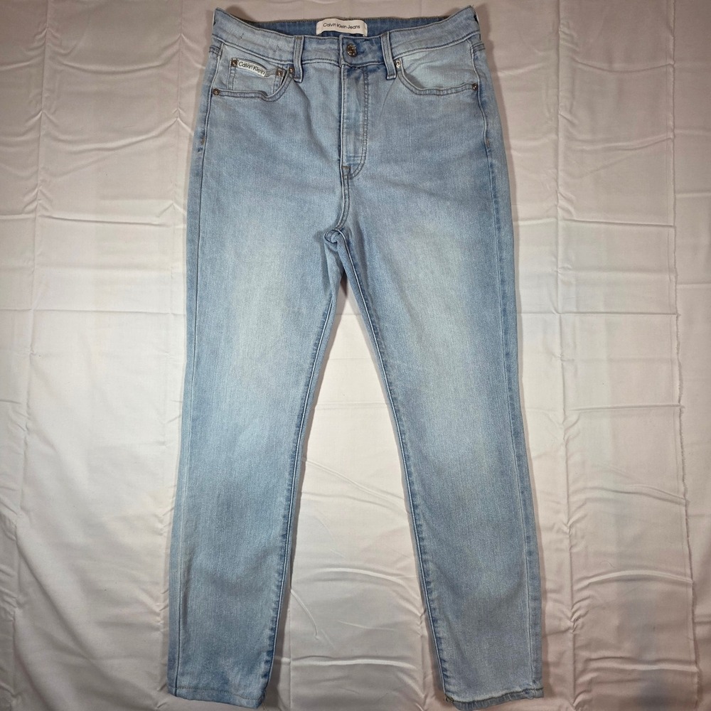 Calvin Klein Jeans Womens 30 High Rise Skinny Ankle Light Wash Blue Denim